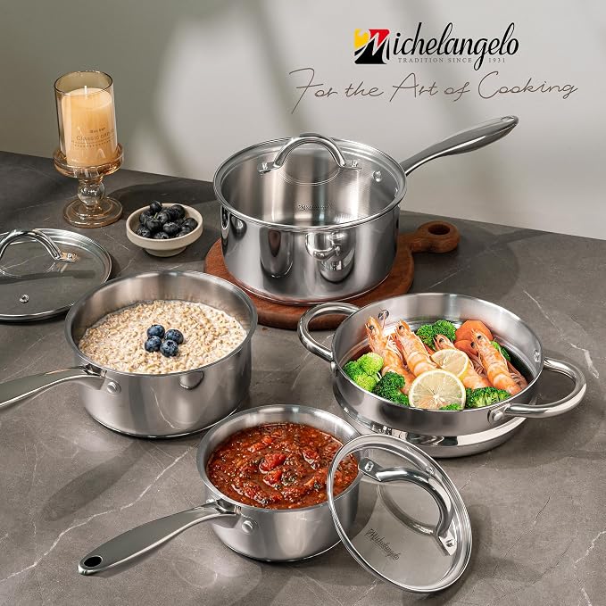 MICHELANGELO Saucepan Set 6pc - Image 8