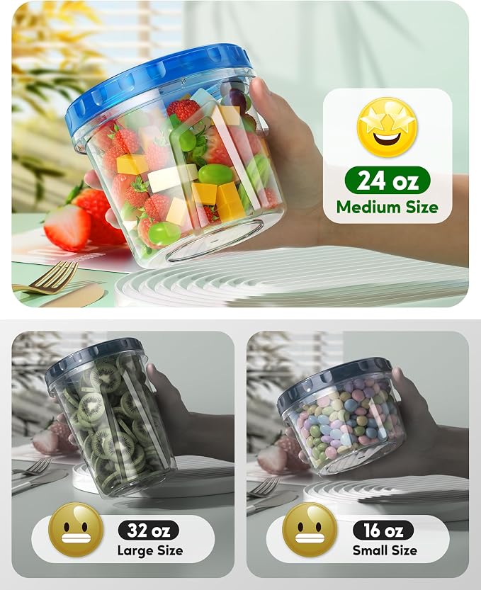 Canfanni 8 Pack-24 OZ Freezer Storage Containers, Plastic Soup Container - Image 5