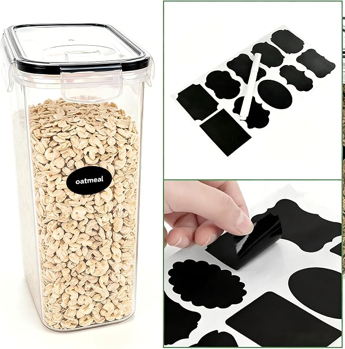 4 Pack 4L/135oz Cereal Storage Containers, Airtight BPA Free Plastic Cereal - Image 5