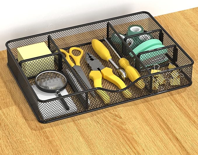 VyGrow Desk Drawer Organizer Tray, Metal Mesh Drawer Organizers Office - Image 5