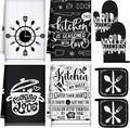 Leinuosen 8 Pcs Cooking Kitchen Decor Accessories Set Farmhouse Towels Oven by Leinuosen