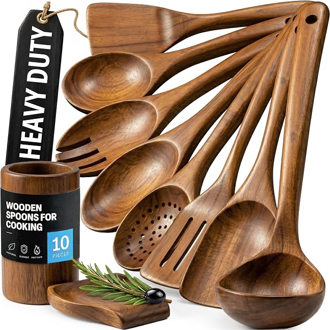 Zulay Kitchen 10-Piece Wooden Spoons by ZulayKitchen