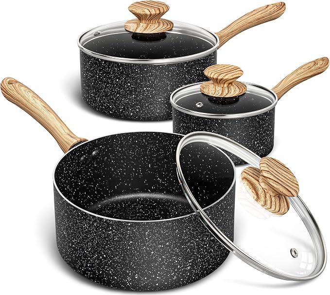 MICHELANGELO Saucepan Set, Nonstick Sauce Pans by Michelangelo