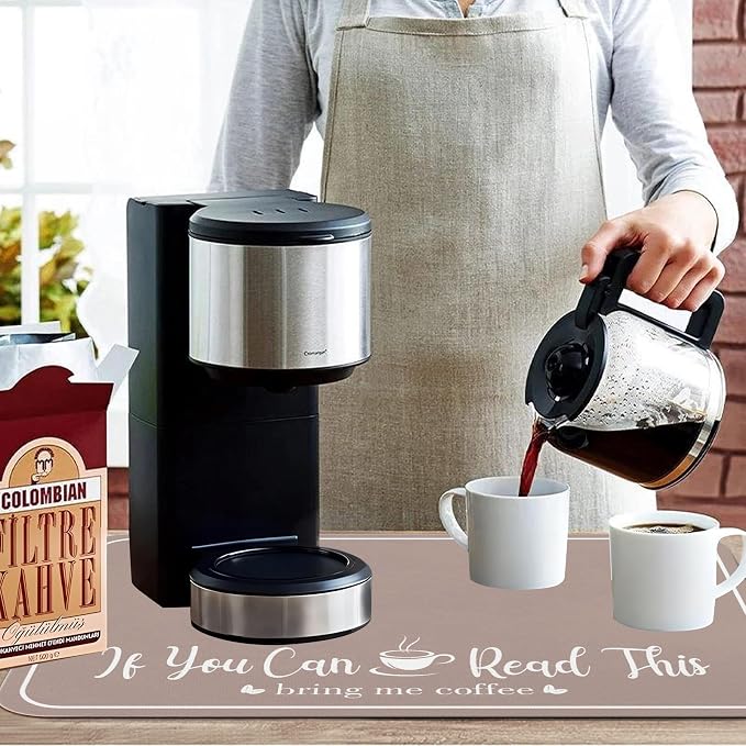 Coffee Bar Mat for Countertops 18inx24in, Absorbent Hide Stain Anti-Slip Cafe - Image 3