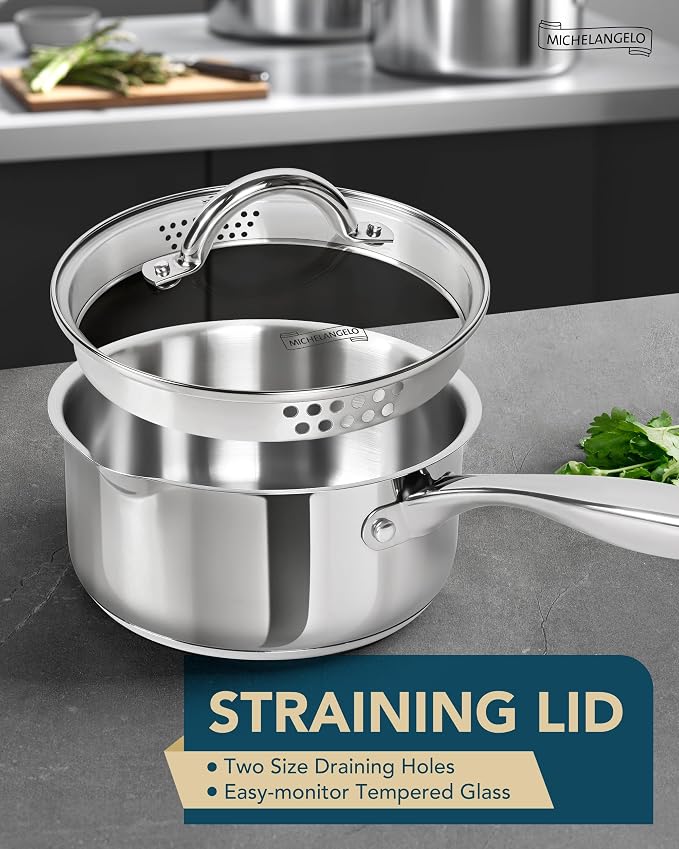 MICHELANGELO Stainless Steel Sauce Pot Set - Image 3