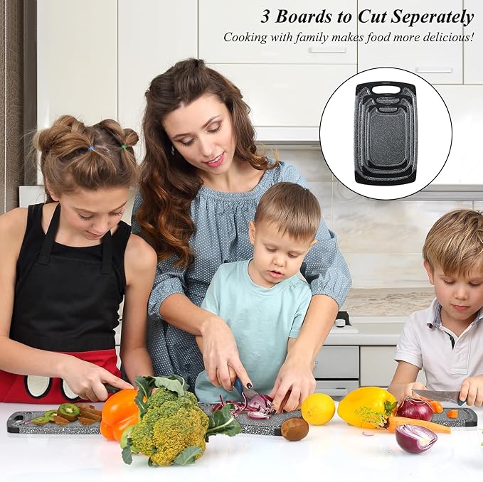 Viretang Plastic Cutting Boards Set of 3 Extra Large - Image 4