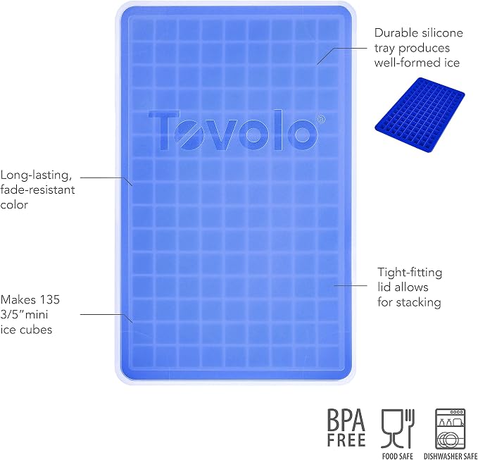 Tovolo Mini Ice Cube Tray with Lid Small Tiny Ice Maker - Image 4