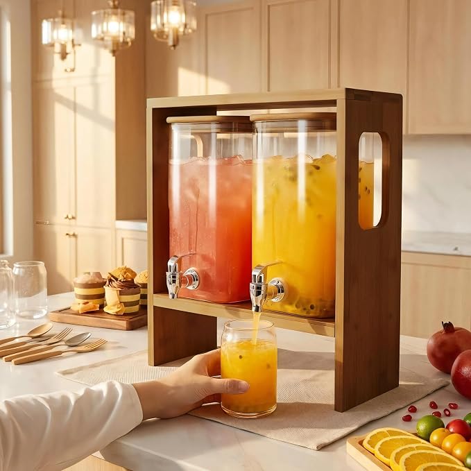 2 PCS 1.2 Gallon Drink Dispenser, Glass Beverage Dispenser - Image 7