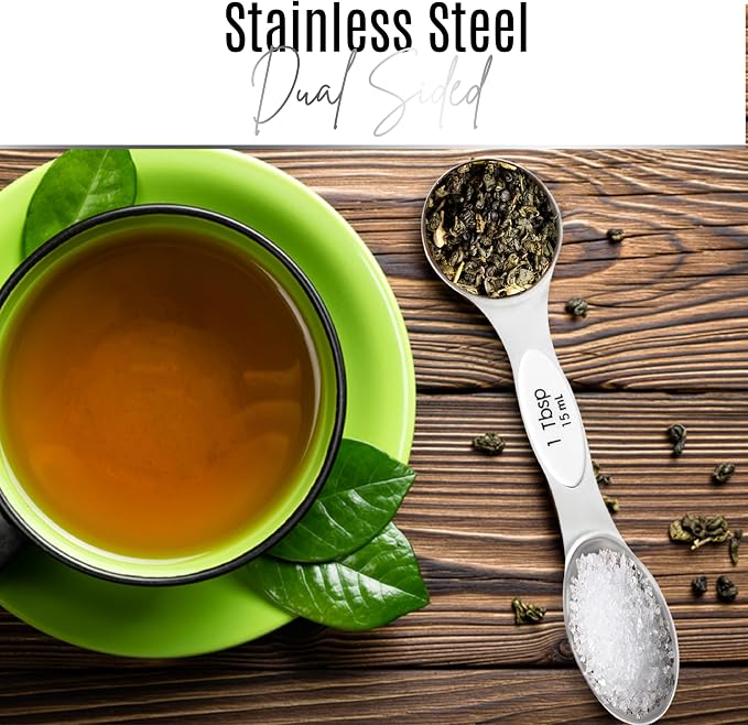 Magnetic Measuring Spoons Set of 9 Stainless Steel Dual-Sided Stackable - Image 2