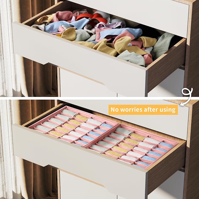 Joyoldelf Sock Organizer Drawer Organizer - Image 6