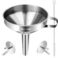 Anaeat Stainless Steel Kitchen Funnel, Oils & 1 Pc Cleaning Brush by Anaeat