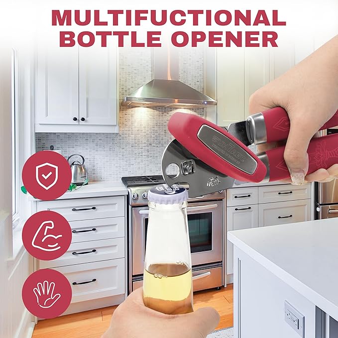Manual Can Opener with Magnet, Heavy Duty Hand Can and Bottle Opener with - Image 6