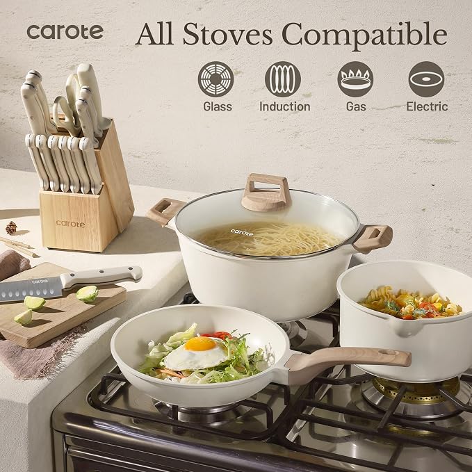 CAROTE ICE 35pcs Pots and Pans Set, Nonstick Cookware Sets - Image 6