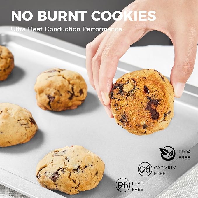 HONGBAKE Cookie Sheet, Baking Sheet Set, Nonstick Oven Pan - Image 4