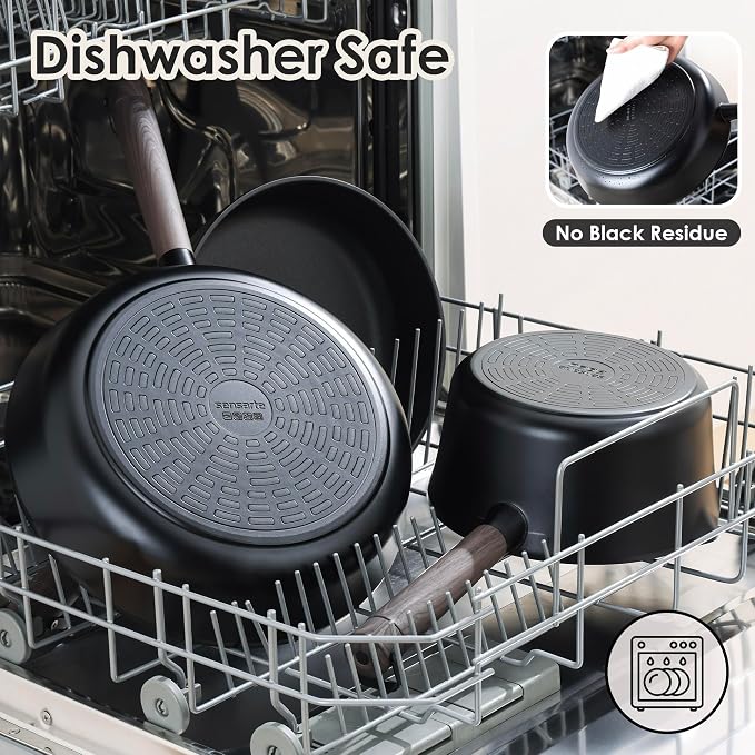 SENSARTE 15Pcs Nonstick Cookware Set Pots and Pans Set Kitchen Cooking Frying - Image 4