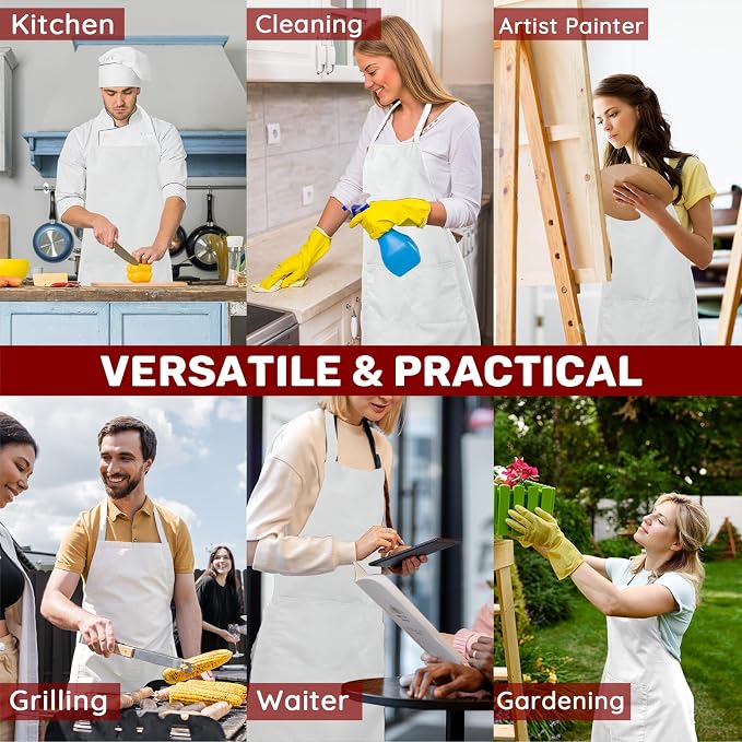 2 Pcs Plus Size Chef Apron, Unisex Professional Apron - Image 7