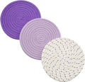Pot Holders Set Trivets Set 100% Pure Cotton Thread Weave Hot Pot Holders Set by Jennice+House
