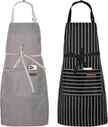 Serrenf 2 Pack Apron, Cooking Kitchen Aprons, Adjustable Bib Apron by serrenf