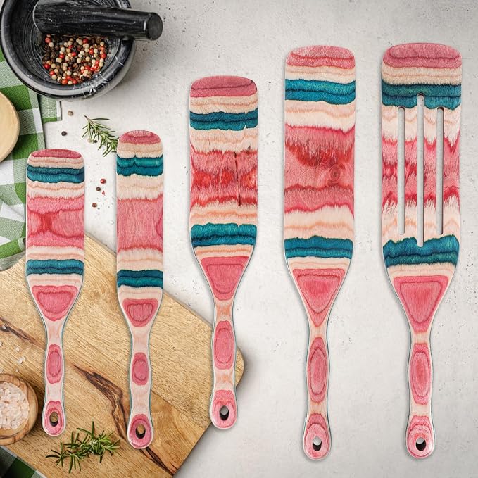 MYRAINBOW A5-3 Spurtle Set, Wooden Utensils - Image 5