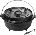 Overmont Camp Dutch Oven Pre Seasoned Cast Iron Lid Also a Skillet Casserole Pot by Overmont