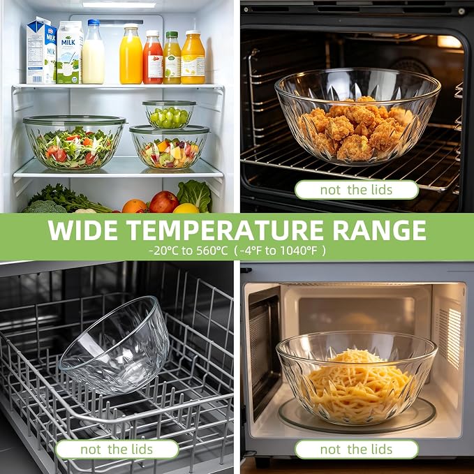 Luvan 5-Pack Glass Mixing Bowls - Image 5
