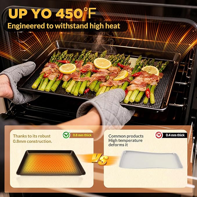Professional Non-Stick Baking Sheets Set, 3-Piece Heavy Duty Carbon Steel - Image 7