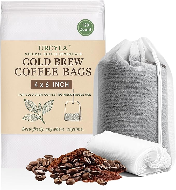 Cold Brew Bags, 4 * 6 Inch Fine Mesh Drawstring Pouches, Fits Mason Jars & by URCYLA