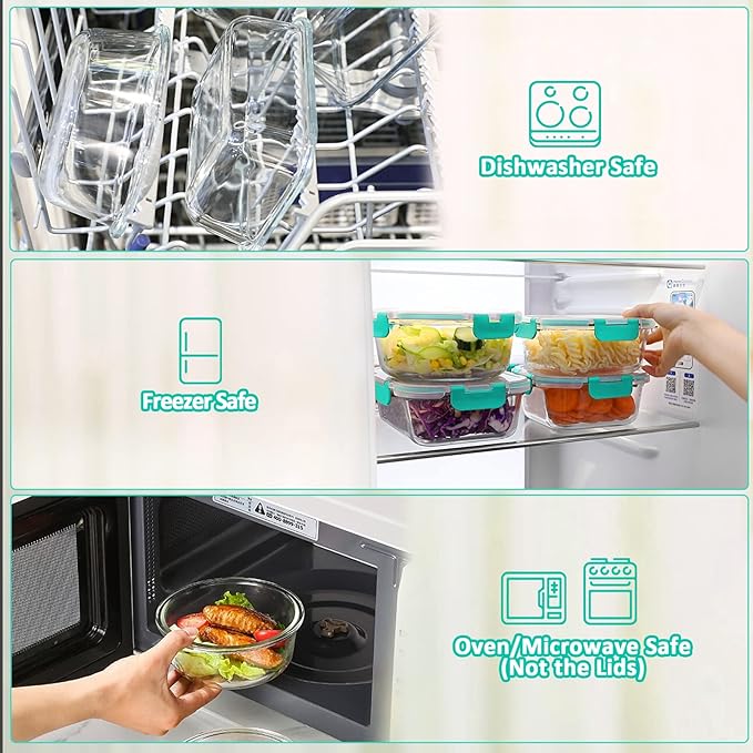 30 Pieces Glass Food Storage Containers - Image 4