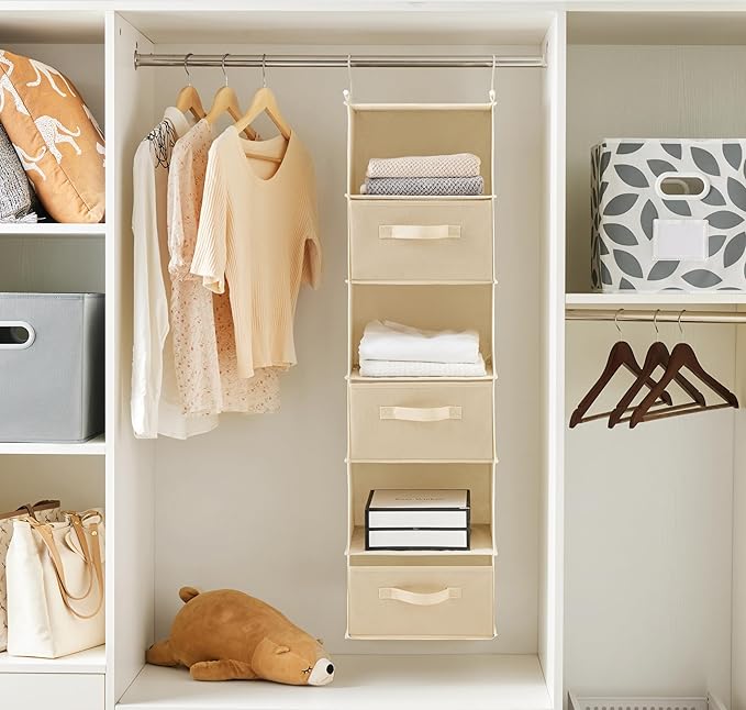 MAX Houser 6 Tier Shelf Hanging Closet Organizer, Closet Hanging Shelf - Image 6