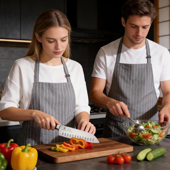 imarku Chef Knife 7 Inch Kitchen Knife Ultra Sharp Santoku Knife - Image 8