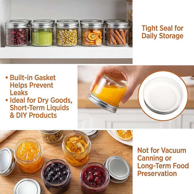 QAPPDA 4oz Glass Jars With Lids, Small Mason Jars Wide Mouth, Mini Canning Jars - Image 5