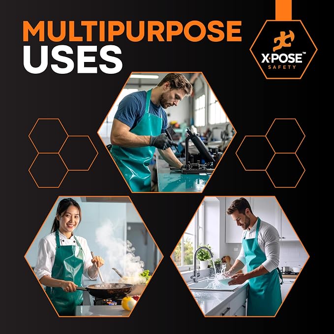 Xpose Safety Heavy Duty Vinyl Waterproof Aprons, Industrial and Commercial Use - Image 2
