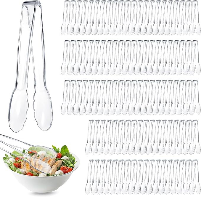 Tessco for you 100 Pcs Plastic Tongs for Serving Bulk, 9 Inch Plastic by Tessco