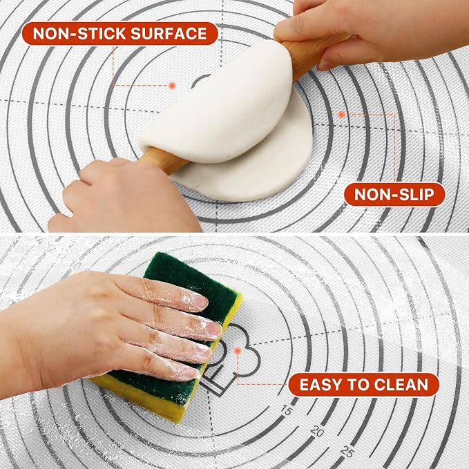Silicone Mat, 26 x 16inch Extra Large Non-stick Pastry Baking Mat - Image 4