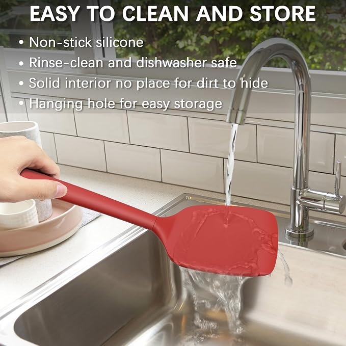 Coukre 2 Pack Silicone Spatula Set, High Heat Resistant, BPA Free Kitchen - Image 5