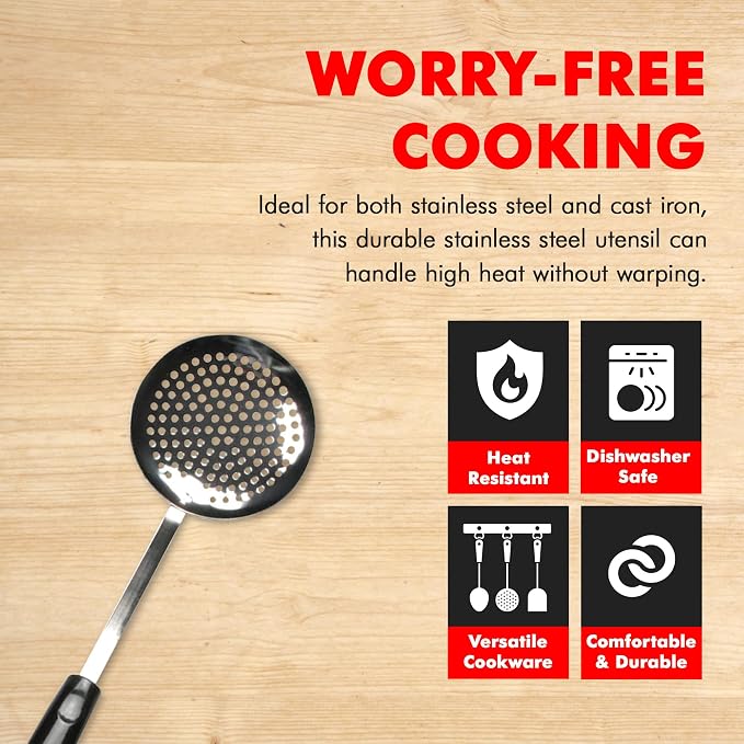 Chef Craft Select Sturdy Skimmer, 13.25 inch, Stainless Steel - Image 3