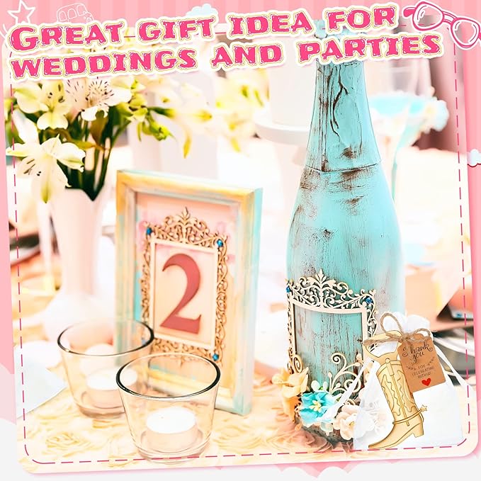 Meanplan 251 Pcs Cowboy Boot Bottle Opener Set Cowgirl Western Derby Wedding - Image 4