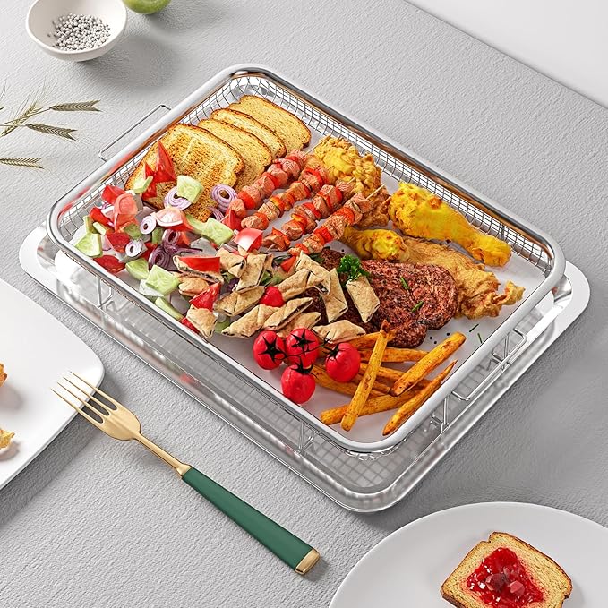 Air Fryer Basket for Oven, OPENICE 15.3" x 11.0" Large Air Fryer Tray and Pan - Image 6