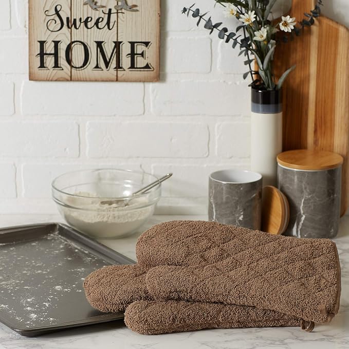 DII Basic Terry Collection 100% Cotton Quilted, Oven Mitt, 2 Piece - Image 4