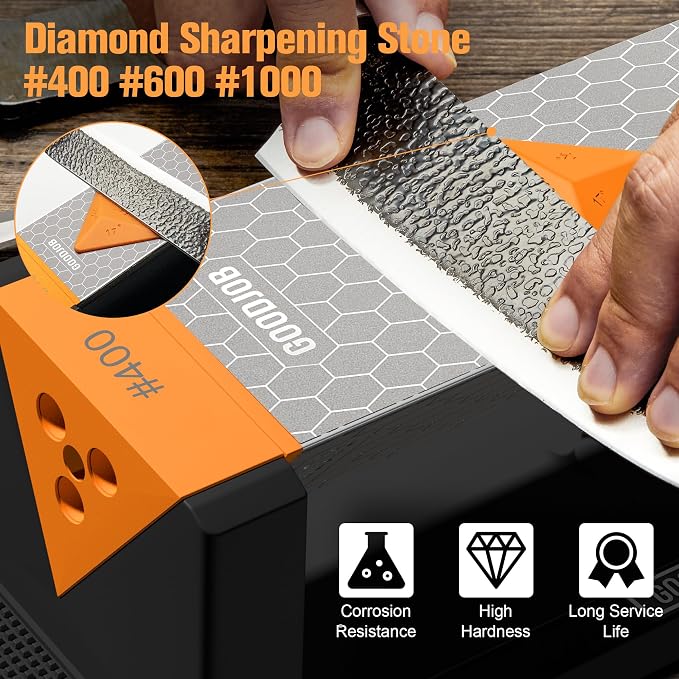 Extra Large Diamond Sharpening Stone Set 3 Side Grit 400/600/1000 Premium - Image 4