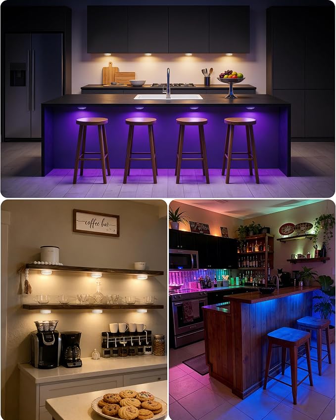 LED Puck Lights with Remote Control & Timer, Battery Operated Under Cabinet - Image 6