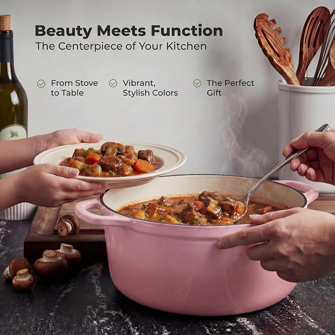 Zulay Kitchen 5 Quart Enameled Cast Iron Dutch Oven Pot - Image 6