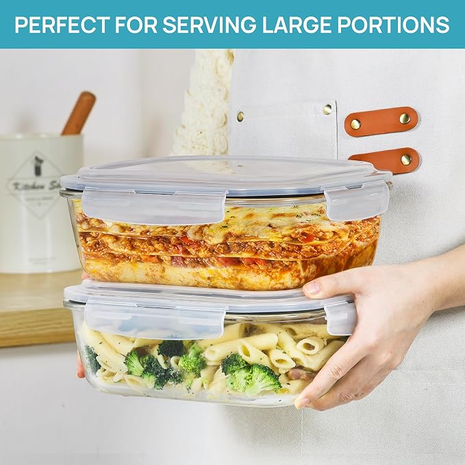 Vtopmart 2Pack 2260ml/ 76.4oz Large Glass Storage Containers - Image 3