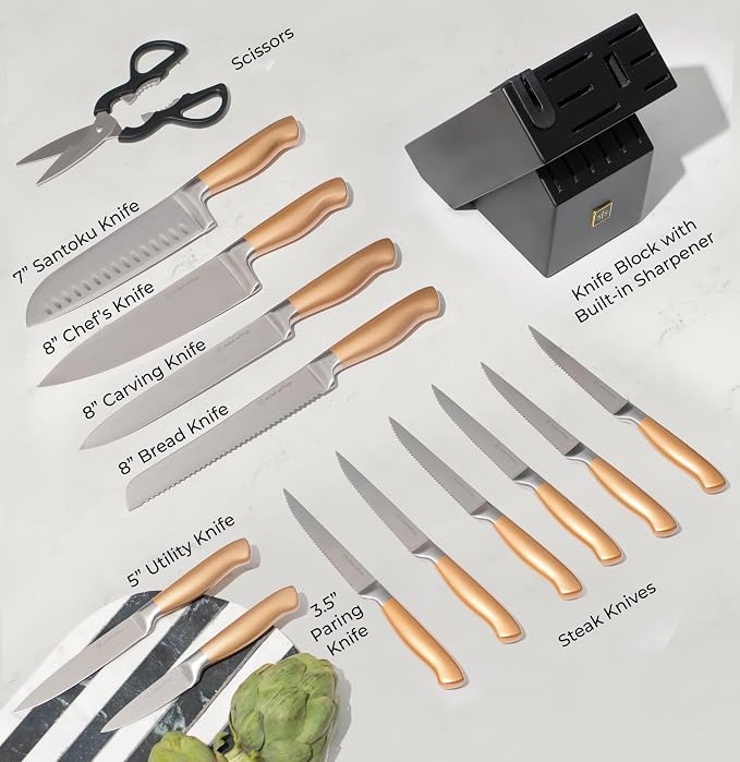 Black and Gold Knife Set for Kitchen - Image 5