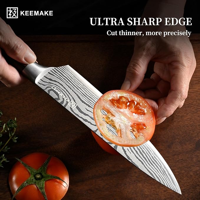 KEEMAKE Knife Set 5 Pieces, Professional Kitchen Knife Set, High Carbon - Image 5