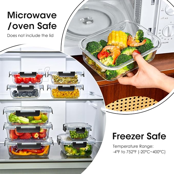 Liuruiyu 10 Pack Glass Food Storage Containers - Image 3