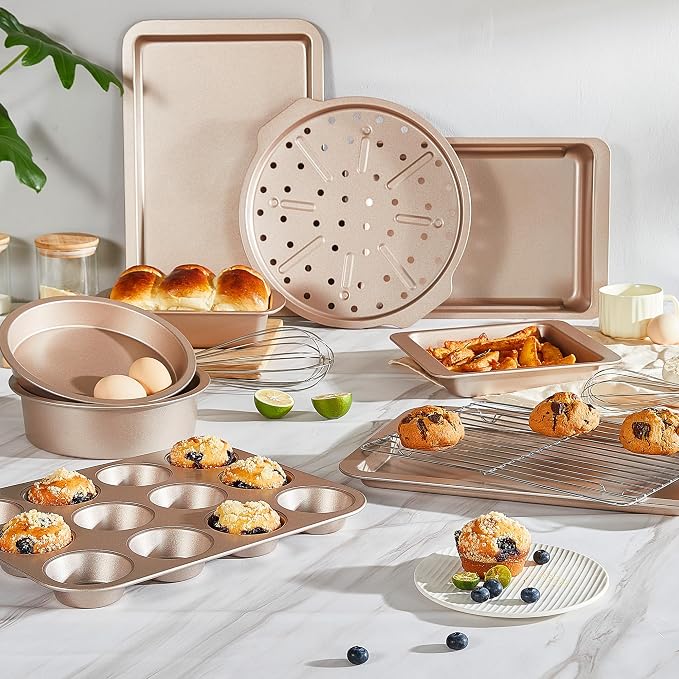 HONGBAKE Bakeware Sets, Baking Pans Set, Nonstick Oven Pan - Image 2