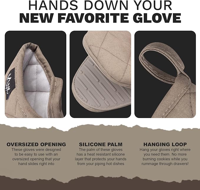 Oven Mitts Heat Resistant – Mini Oven Mitts, Silicone Gloves Heat Resistant - Image 2