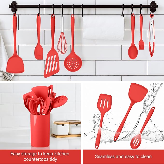 HaWare 11 PCS Silicone Cooking Utensils Set, Heat Resistant Kitchen Utensils - Image 7