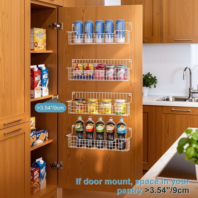 Spice Rack Wall Mount 4 Pack, Metal Wall Mounted Spice Rack Organizer - Image 7